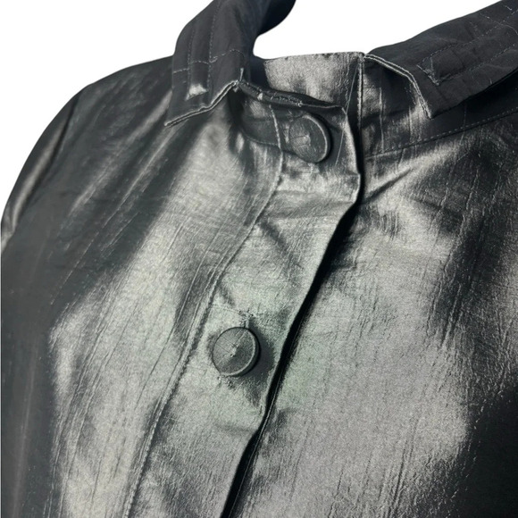 Terra SJ Apparel Jacket Size Large Gray Metallic Wired Collar Art to Wear Pocket - Picture 6 of 9